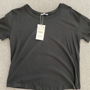 Zara Black Plain T-Shirt